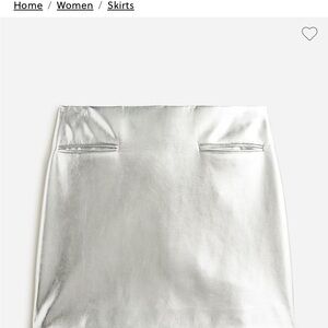 J Crew faux leather Silver Metallic Skirt